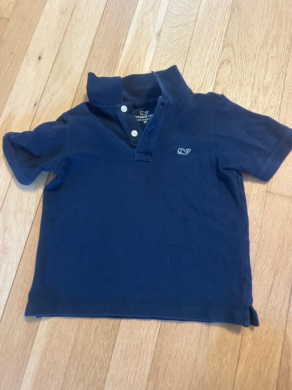 Vineyard Vines Boys Navy Polo with Whale Logo